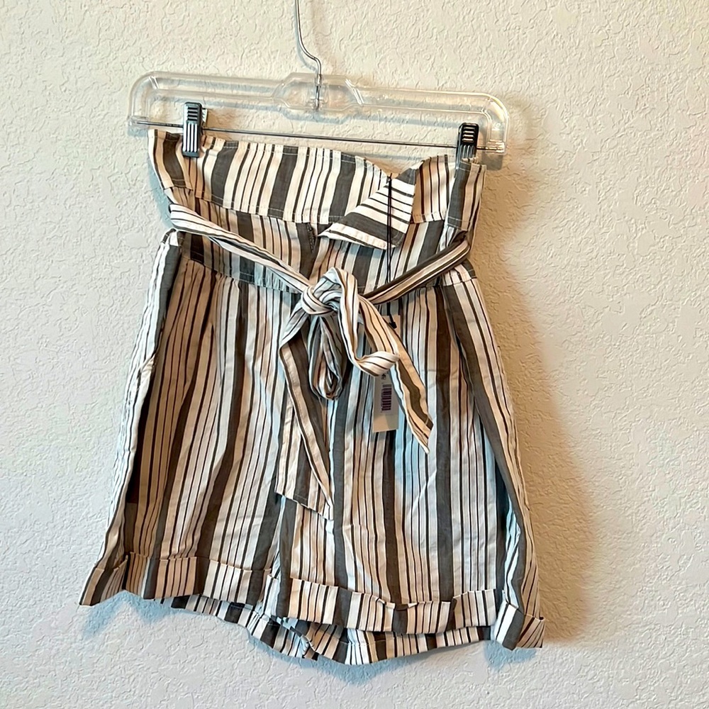 NWT Rebecca Taylor La Vie shorts high waisted stripes cotton